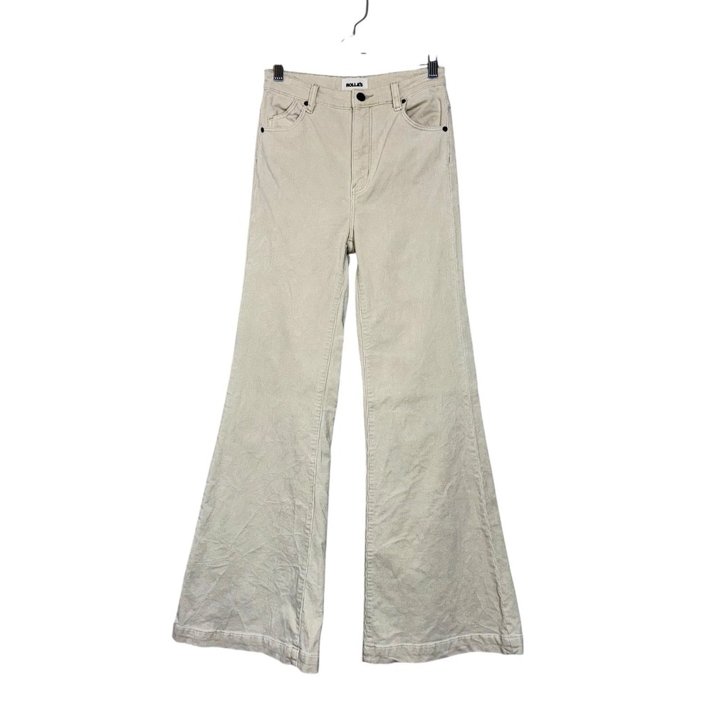 Rolla's East Coast Flare Jean Vanilla Corduroy High-Rise US Sz 28 AU 10 Boho 90s - Picture 3 of 15